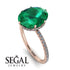 Hidden Halo Oval Emerald Engagement Ring - Gemma No. 5 image 2