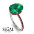 Hidden Halo Oval Emerald Engagement Ring - Gemma No. 51 image 2
