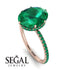 Hidden Halo Oval Emerald Engagement Ring - Gemma No. 20 image 2