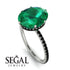 Hidden Halo Oval Emerald Engagement Ring - Gemma No. 36 image 2