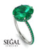 Hidden Halo Oval Emerald Engagement Ring - Gemma No. 21 image 2