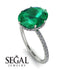 Hidden Halo Oval Emerald Engagement Ring - Gemma No. 6 image 2
