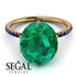 Hidden Halo Oval Emerald Engagement Ring - Gemma No. 64 image 3