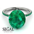 Hidden Halo Oval Emerald Engagement Ring - Gemma No. 21 image 3