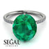 Hidden Halo Oval Emerald Engagement Ring - Gemma No. 6 image 3