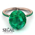 Hidden Halo Oval Emerald Engagement Ring - Gemma No. 20 image 3