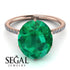 Hidden Halo Oval Emerald Engagement Ring - Gemma No. 5 image 3