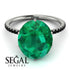 Hidden Halo Oval Emerald Engagement Ring - Gemma No. 36 image 3