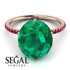 Hidden Halo Oval Emerald Engagement Ring - Gemma No. 50 image 3