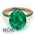 Hidden Halo Oval Emerald Engagement Ring - Gemma No. 19 image 3
