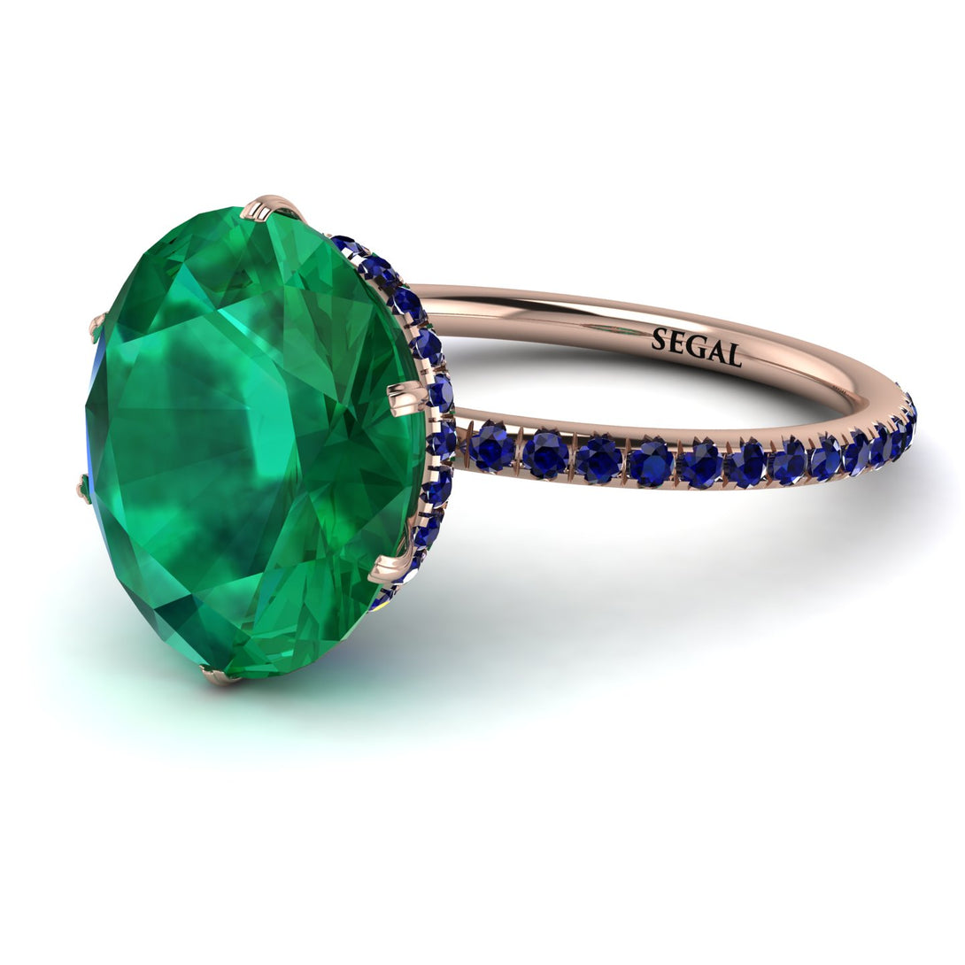Hidden Halo Oval Emerald Engagement Ring - Gemma No. 65
