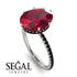 Hidden Halo Oval Ruby Engagement Ring - Gemma No. 42 image 2