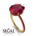 Hidden Halo Oval Ruby Engagement Ring - Gemma No. 55 image 2