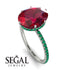 Hidden Halo Oval Ruby Engagement Ring - Gemma No. 27 image 2