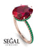 Hidden Halo Oval Ruby Engagement Ring - Gemma No. 26 image 2