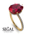 Hidden Halo Oval Ruby Engagement Ring - Gemma No. 10 image 2