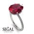 Hidden Halo Oval Ruby Engagement Ring - Gemma No. 12 image 2