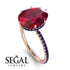 Hidden Halo Oval Ruby Engagement Ring - Gemma No. 71 image 2