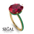 Hidden Halo Oval Ruby Engagement Ring - Gemma No. 25 image 2