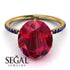 Hidden Halo Oval Ruby Engagement Ring - Gemma No. 70 image 3