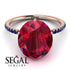 Hidden Halo Oval Ruby Engagement Ring - Gemma No. 71 image 3