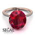 Hidden Halo Oval Ruby Engagement Ring - Gemma No. 11 image 3