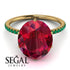 Hidden Halo Oval Ruby Engagement Ring - Gemma No. 25 image 3