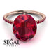 Hidden Halo Oval Ruby Engagement Ring - Gemma No. 56 image 3