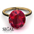 Hidden Halo Oval Ruby Engagement Ring - Gemma No. 40 image 3
