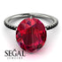 Hidden Halo Oval Ruby Engagement Ring - Gemma No. 42 image 3