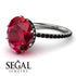 Hidden Halo Oval Ruby Engagement Ring - Gemma No. 42 image 10