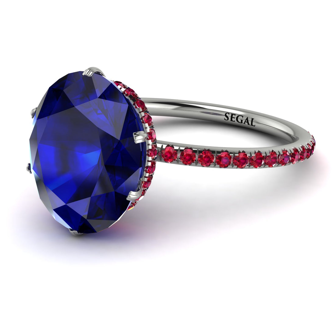 Hidden Halo Oval Sapphire Engagement Ring - Gemma No. 60
