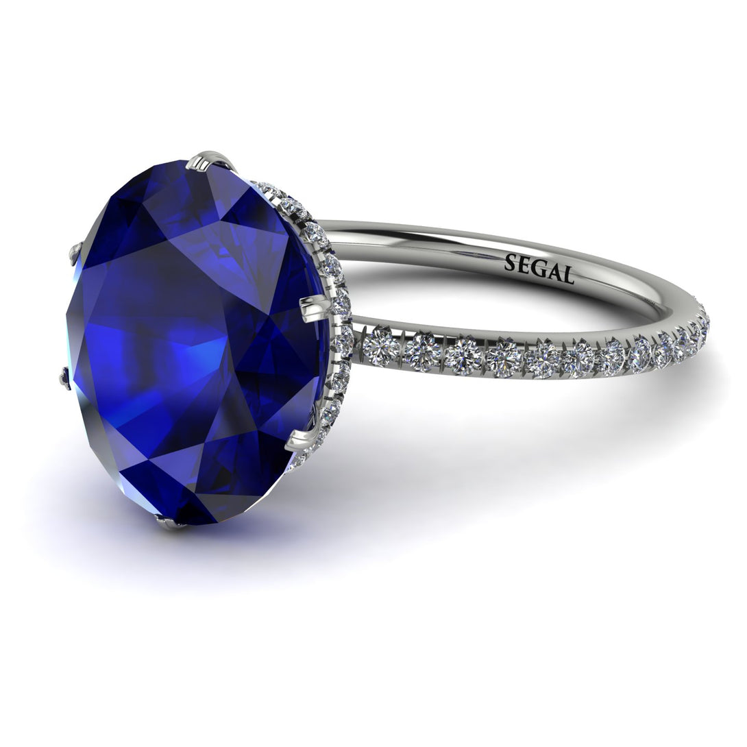 Hidden Halo Oval Sapphire Engagement Ring - Gemma No. 15