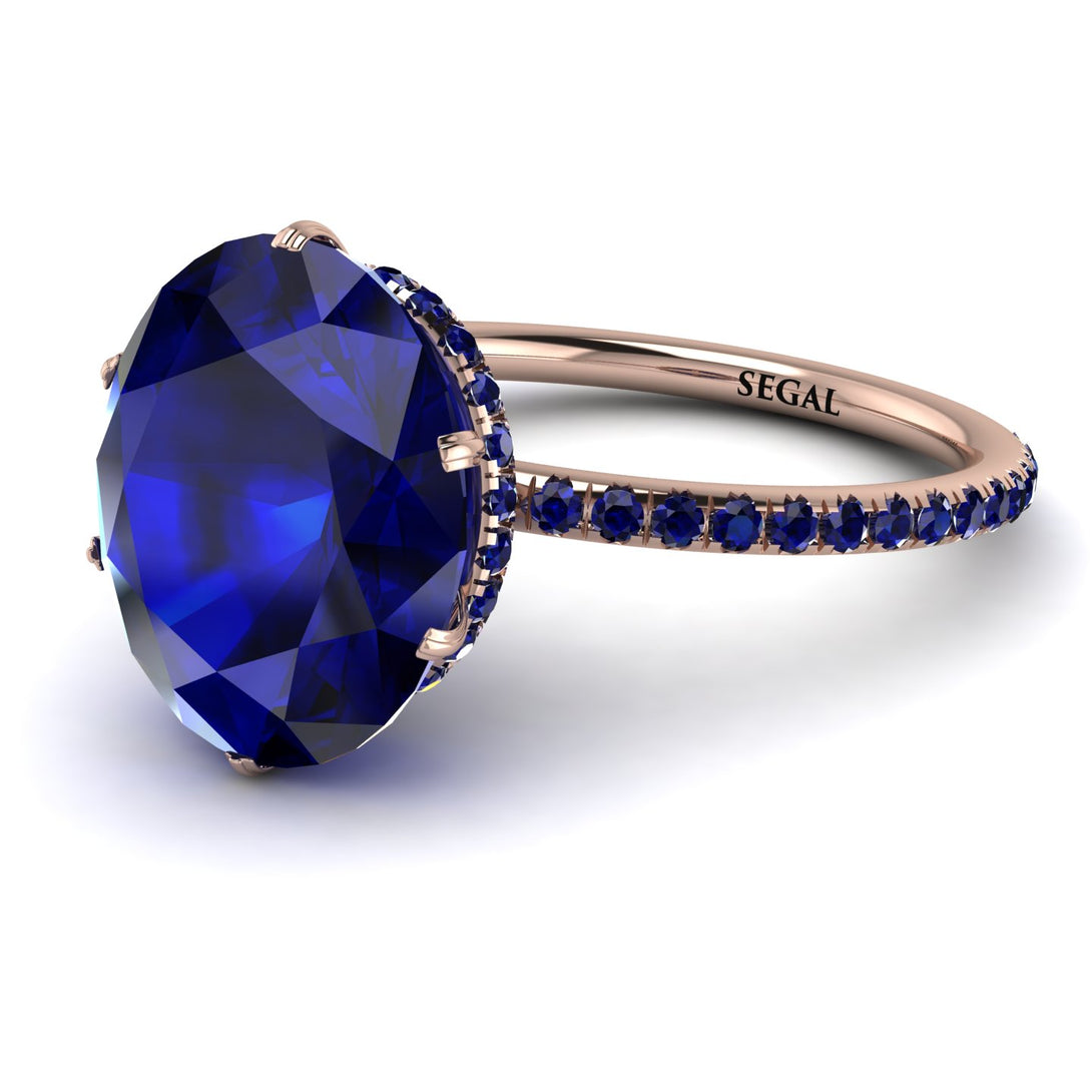 Hidden Halo Oval Sapphire Engagement Ring - Gemma No. 74