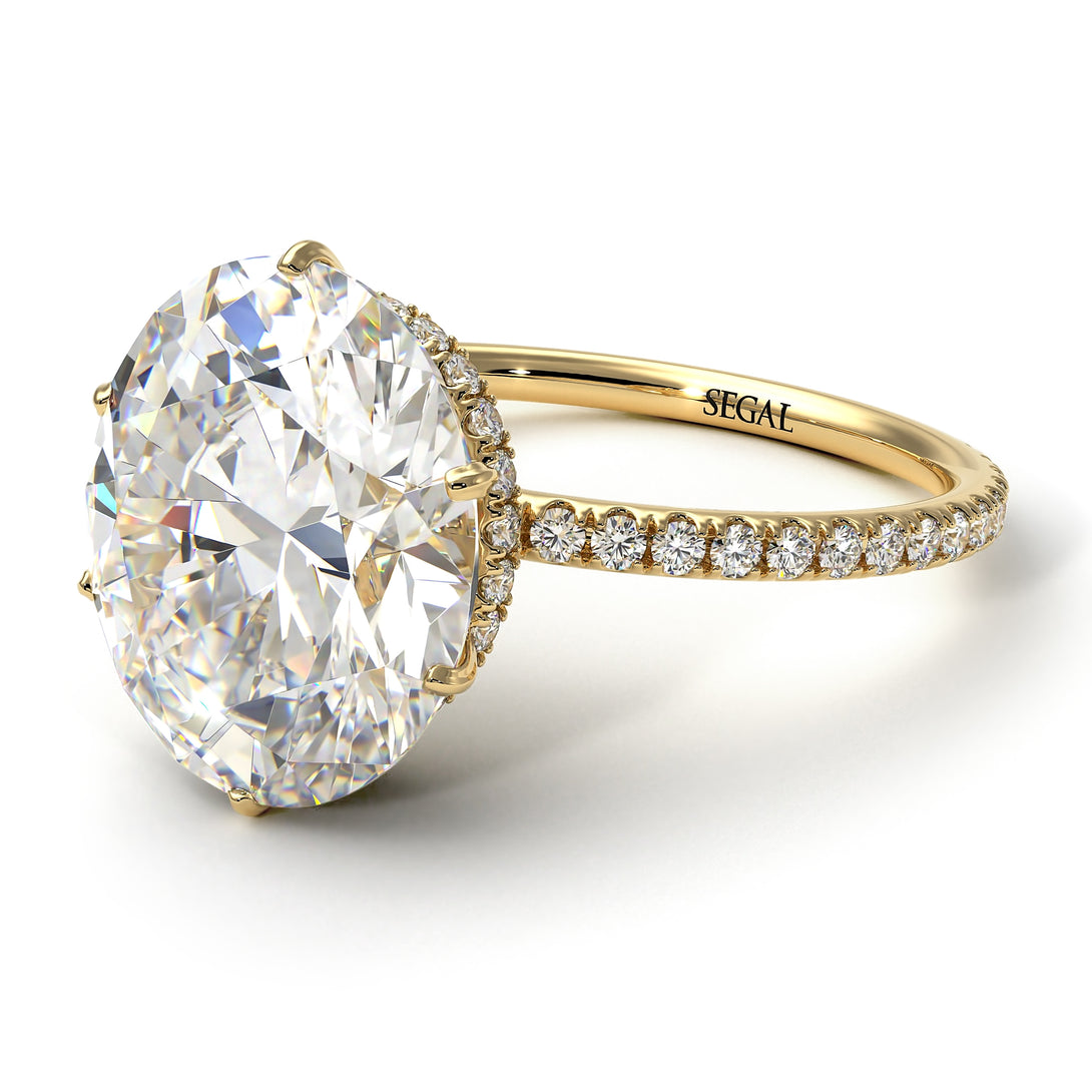 Hidden Halo Oval Diamond Engagement Ring - Gemma No. 1