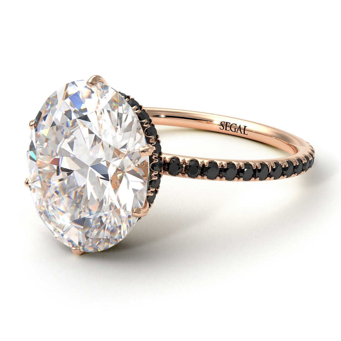 Hidden Halo Oval Diamond Engagement Ring - Gemma No. 32
