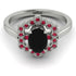 Honeycomb Halo Oval Black Diamond Ring - Laura No. 54 image 1