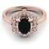 Honeycomb Halo Oval Black Diamond Ring - Laura No. 8 image 1