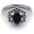 Honeycomb Halo Oval Black Diamond Ring - Laura No. 69 image 1