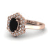 Honeycomb Halo Oval Black Diamond Ring - Laura No. 8 image 2