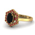 Honeycomb Halo Oval Black Diamond Ring - Laura No. 52 image 2
