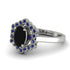 Honeycomb Halo Oval Black Diamond Ring - Laura No. 69 image 2