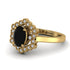 Honeycomb Halo Oval Black Diamond Ring - Laura No. 7 image 2