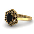 Honeycomb Halo Oval Black Diamond Ring - Laura No. 37 image 2