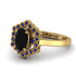 Honeycomb Halo Oval Black Diamond Ring - Laura No. 67 image 2