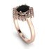 Honeycomb Halo Oval Black Diamond Ring - Laura No. 8 image 3