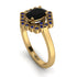 Honeycomb Halo Oval Black Diamond Ring - Laura No. 67 image 3