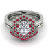 Honeycomb Halo Oval Diamond Bridal Set - Laura No. 48 image 2