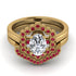 Honeycomb Halo Oval Diamond Bridal Set - Laura No. 46 image 2