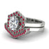 Honeycomb Halo Oval Diamond Bridal Set - Laura No. 48 image 3